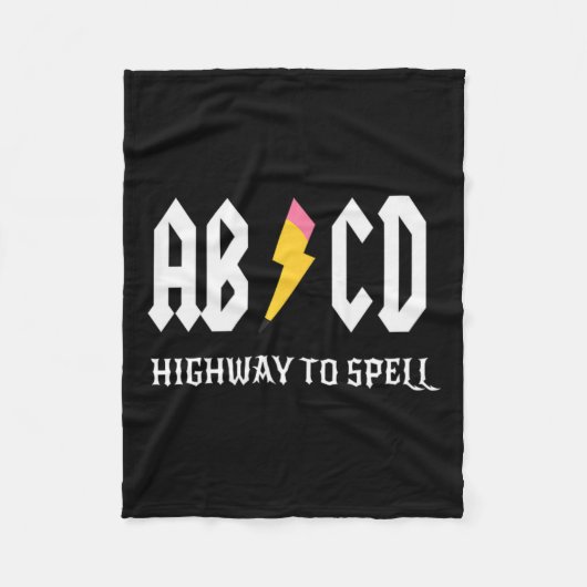 Snelweg naar spelling potlood leraar AMP; Student  Fleece Deken (Voorkant)