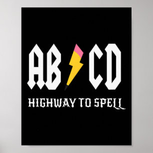 Snelweg naar spelling potlood leraar AMP; Student  Poster