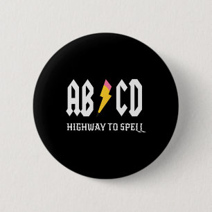 Snelweg naar spelling potlood leraar AMP; Student  Ronde Button 5,7 Cm