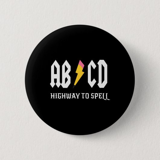 Snelweg naar spelling potlood leraar AMP; Student  Ronde Button 5,7 Cm (Voorkant)