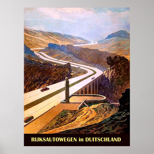 Snelweg rijkswegen, Duitsland. Poster (Voorkant)