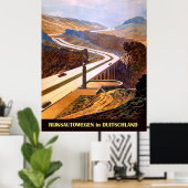 Snelweg rijkswegen, Duitsland. Poster (Thuiskantoor)