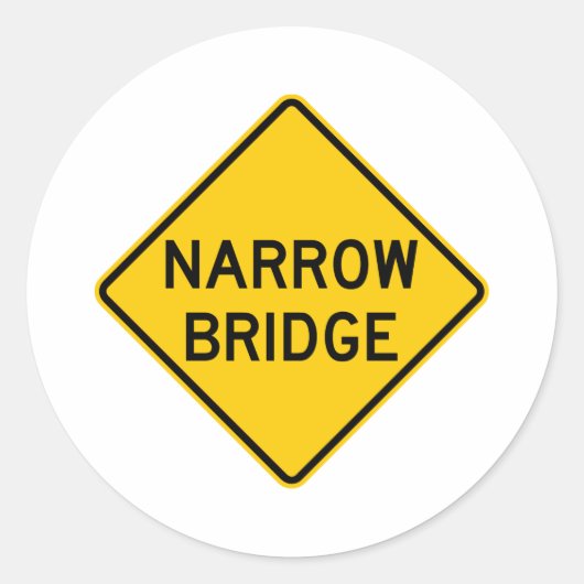 Snelweg smalle brug ronde sticker (Voorkant)