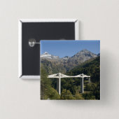 Snelwegbrug in de Alpen Vierkante Button 5,1 Cm (Voorkant /achterkant)