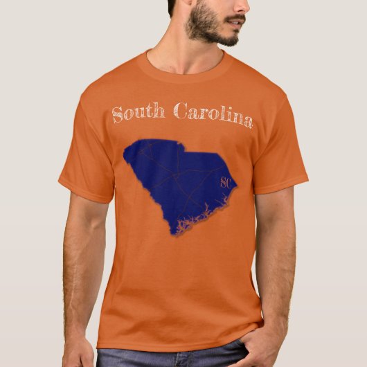 Snelwegen in South Carolina [Navy Blue Design] T-shirt (Voorkant)