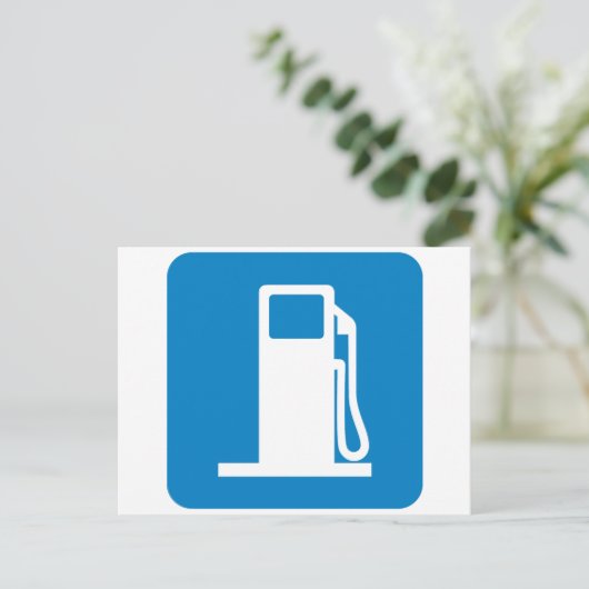 Snelwegmarkering voor gasstation briefkaart (Staand voorkant)