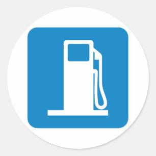 Snelwegmarkering voor gasstation ronde sticker