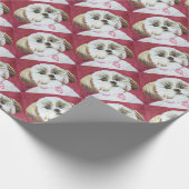 SNELWIT, BEIGE SHIH TZU MIX WRAPPINGSPAPIER CADEAUPAPIER (Hoek)