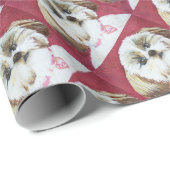 SNELWIT, BEIGE SHIH TZU MIX WRAPPINGSPAPIER CADEAUPAPIER (Rol Hoek)