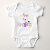 SNELWIT EENVOUDIGER BUNNY PAINING EIEREN ROMPER (Voorkant)