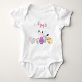 SNELWIT EENVOUDIGER BUNNY PAINING EIEREN ROMPER