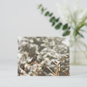 Sneupvogels in de sneeuw briefkaart (Staand voorkant)