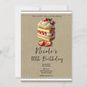 Snice of Strawberry Shortcake Verjaardagsfeestje Kaart (Voorkant)