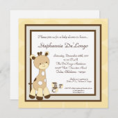 Snicker Doodle Giraff Baby shower Uitnodiging (Voorkant / Achterkant)