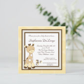Snicker Doodle Giraff Baby shower Uitnodiging (Staand voorkant)