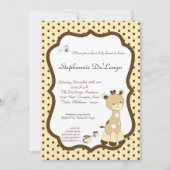Snicker Doodle Giraffe Baby shower Invitation Kaart (Voorkant)