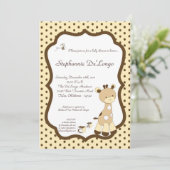 Snicker Doodle Giraffe Baby shower Invitation Kaart (Staand voorkant)