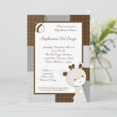 Snicker Doodle Giraffe Baby shower Invitation Kaart (Staand voorkant)