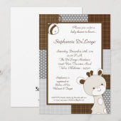 Snicker Doodle Giraffe Baby shower Invitation Kaart (Voorkant / Achterkant)