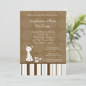 Snicker Doodle Giraffe Baby shower Invitation Kaart (Staand voorkant)