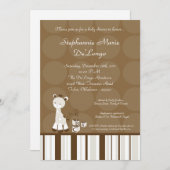 Snicker Doodle Giraffe Baby shower Invitation Kaart (Voorkant / Achterkant)