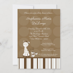 Snicker Doodle Giraffe Baby shower Invitation Kaart