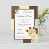Snicker Doodle Giraffe Baby shower Invitation Kaart (Staand voorkant)