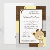 Snicker Doodle Giraffe Baby shower Invitation Kaart (Voorkant / Achterkant)