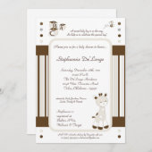 Snicker Doodle Giraffe Baby shower Invitation Kaart (Voorkant / Achterkant)