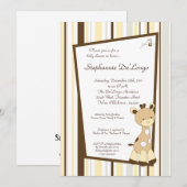 Snicker Doodle Giraffe Baby shower Invitation Kaart (Voorkant / Achterkant)