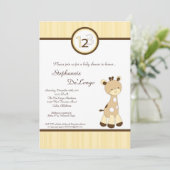 Snicker Doodle Giraffe Baby shower Invitation Kaart (Staand voorkant)