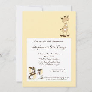 Snicker Doodle Giraffe Baby shower Invitation Kaart