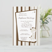 Snicker Doodle Giraffe Baby shower Invitation Kaart (Staand voorkant)