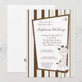 Snicker Doodle Giraffe Baby shower Invitation Kaart (Voorkant / Achterkant)
