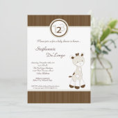 Snicker Doodle Giraffe Baby shower Invitation Kaart (Staand voorkant)
