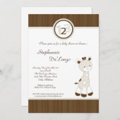Snicker Doodle Giraffe Baby shower Invitation Kaart (Voorkant / Achterkant)