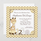 Snicker Doodle Giraffe Baby shower Invitation Kaart (Voorkant / Achterkant)