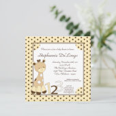 Snicker Doodle Giraffe Baby shower Invitation Kaart (Staand voorkant)