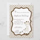 Snicker Doodle Giraffe Baby shower Invitation Kaart (Voorkant)