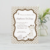 Snicker Doodle Giraffe Baby shower Invitation Kaart (Staand voorkant)