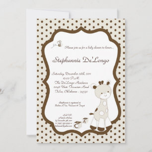 Snicker Doodle Giraffe Baby shower Invitation Kaart