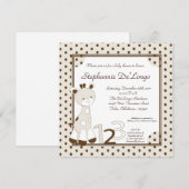 Snicker Doodle Giraffe Baby shower Invitation Kaart (Voorkant / Achterkant)