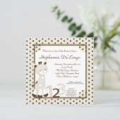 Snicker Doodle Giraffe Baby shower Invitation Kaart (Staand voorkant)