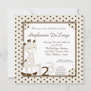 Snicker Doodle Giraffe Baby shower Invitation Kaart