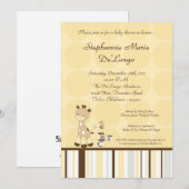 Snicker Doodle Giraffe Baby shower Invitation Kaart (Voorkant / Achterkant)