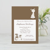 Snicker Doodle Giraffe Baby shower Uitnodiging (Staand voorkant)