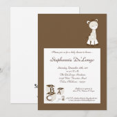 Snicker Doodle Giraffe Baby shower Uitnodiging (Voorkant / Achterkant)