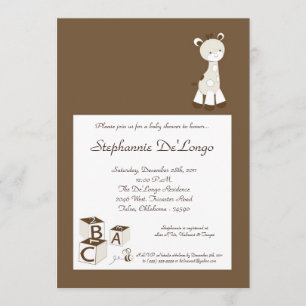 Snicker Doodle Giraffe Baby shower Uitnodiging