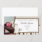 Snicker Doodle Giraffe Foto Geboorte Aankondiging (Voorkant / Achterkant)