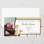 Snicker Doodle Giraffe Foto Geboorte Aankondiging (Voorkant / Achterkant)